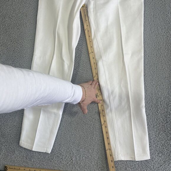 Isabella Sole Cache VTG Set White Denim Jeans Eyelets Cuffs Metallic Accents 80s - Picture 14 of 16